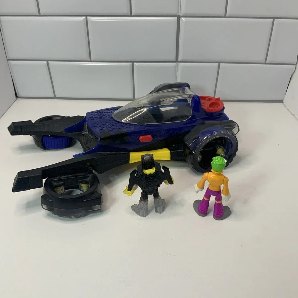 Fisher-Price‎ Imaginext DC Super Friends Batmobile Plastic Blue 10 Inch Set